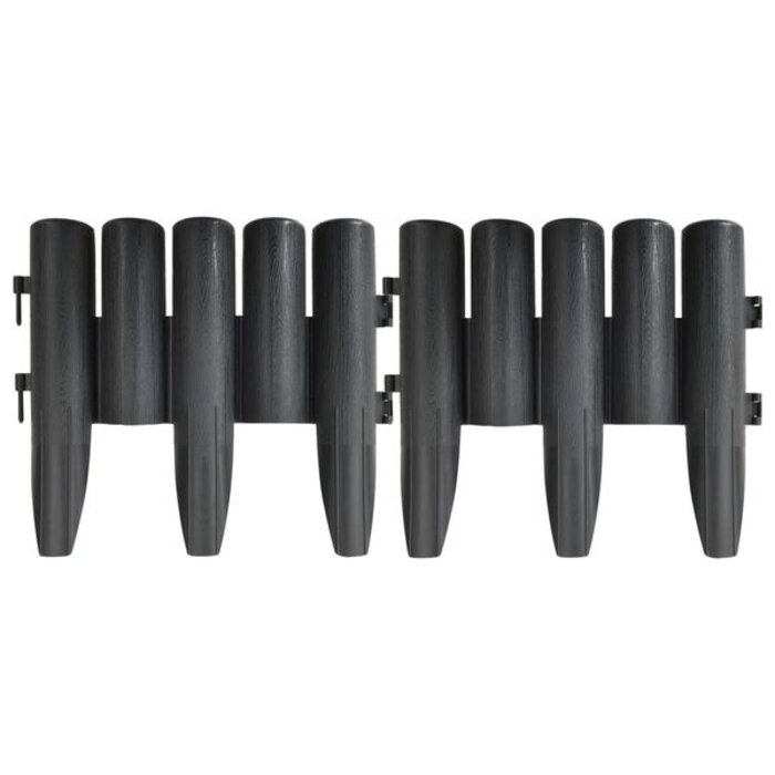 Vidaxl Bordure de jardin aspect tronc 10m anthracite - 32% de remise
