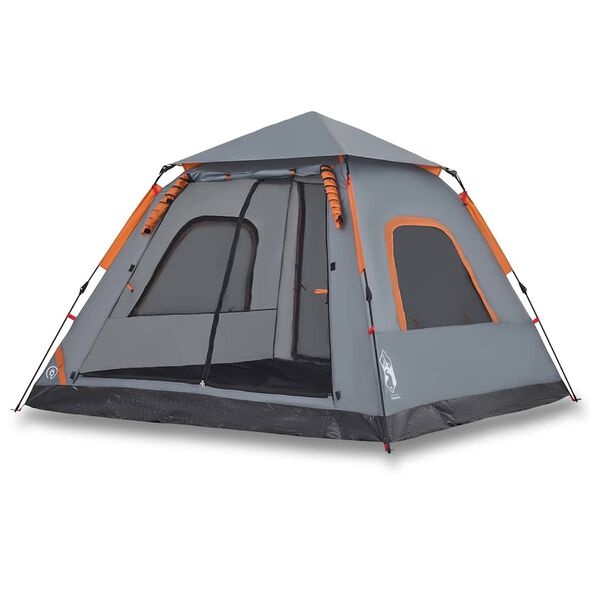 Vidaxl Tente dôme 5 personnes instantanée - Gris/Orange - 35% de remise