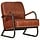 Fauteuil en cuir véritable marron et fer - 60 x 70 x 79 cm - 35% de remise