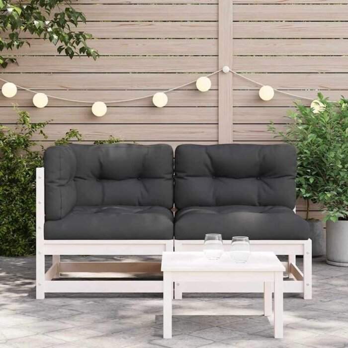 Vidaxl Banc de jardin 2 places en pin blanc - 35% de remise