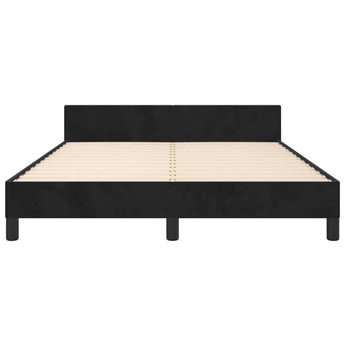 Vidaxl Lit en velours noir 140x200 cm - 34% de remise