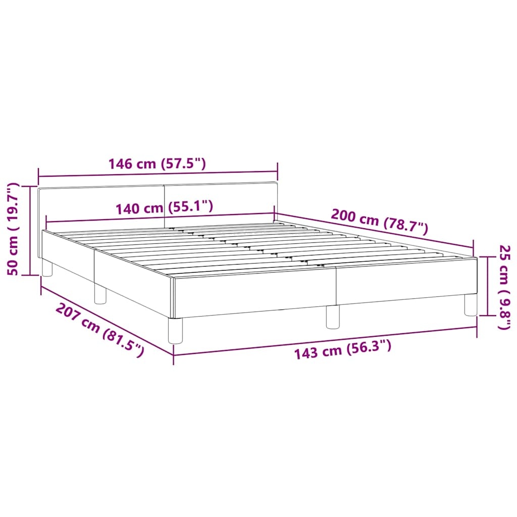 Vidaxl Lit en velours noir 140x200 cm - 34% de remise