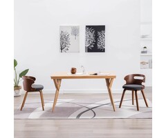 Vidaxl Lot de 2 chaises design en bois courbé et tissu gris foncé - 56% de remise