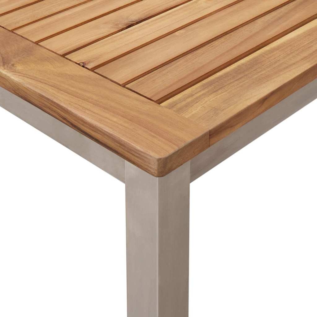 Vidaxl Table de jardin en teck et inox 150x90 cm - 35% de remise