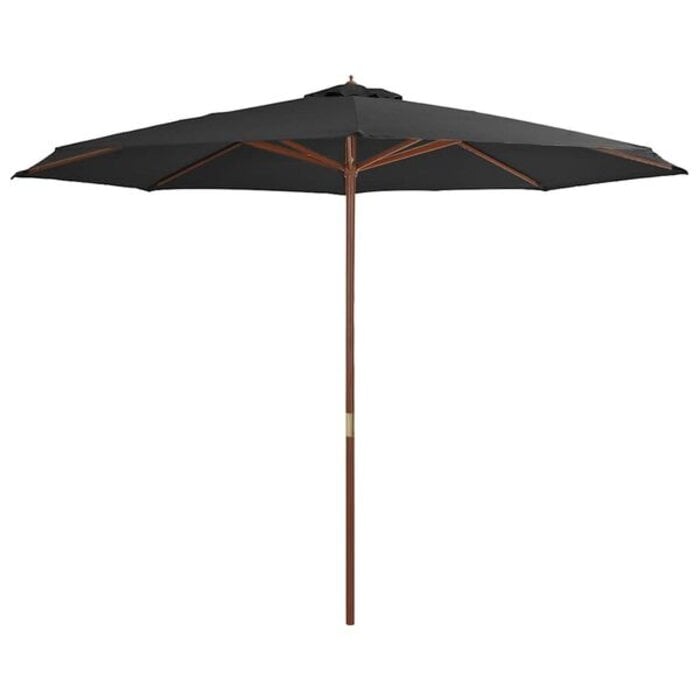 Vidaxl Parasol de jardin en bois 350 cm Anthracite - 34% de remise