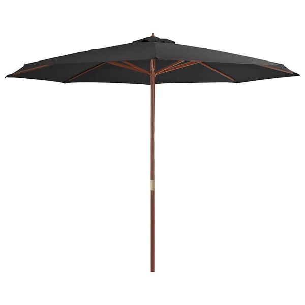 Vidaxl Parasol de jardin en bois 350 cm Anthracite - 34% de remise