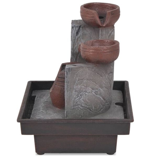 Vidaxl Fontaine d'intérieur lumineuse LED - Gris et marron - 32% de remise