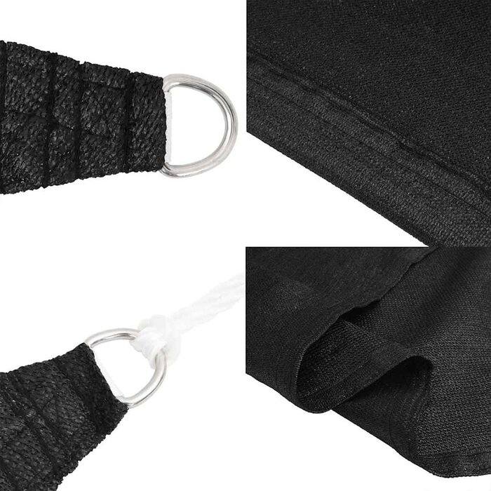 Vidaxl Voile d'ombrage carrée 3,6x3,6m PEHD Noir - 32% de remise