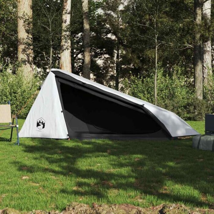 Vidaxl Tente tunnel 1 personne occultante - Blanc - 34% de remise
