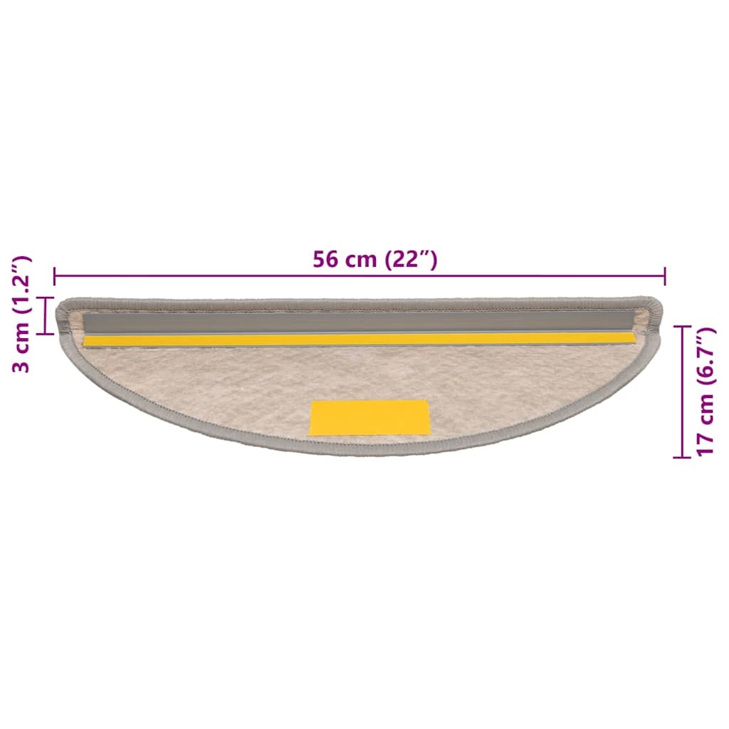 Vidaxl 15 Protège-marches aspect sisal argenté - 56x17cm - 34% de remise