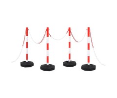 Vidaxl Kit de 4 poteaux de signalisation avec chaîne 10m - 47% de remise