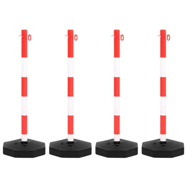 Vidaxl Kit de balisage 4 poteaux et chaîne 10m - Rouge/Blanc - 34% de remise