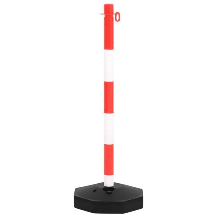 Vidaxl Kit de balisage 4 poteaux et chaîne 10m - Rouge/Blanc - 34% de remise