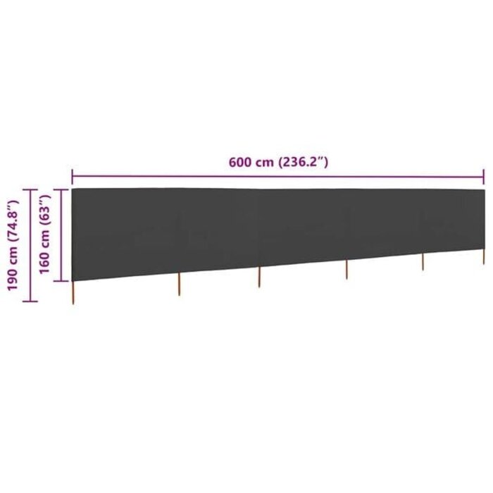 Vidaxl Paravent pliable 5 panneaux 600x160 cm anthracite - 34% de remise