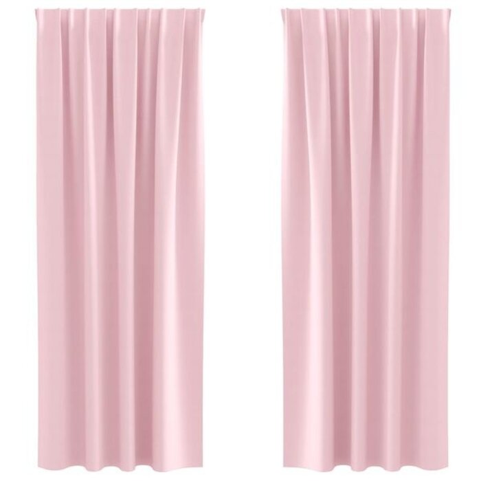 Vidaxl Rideaux occultants Rose bébé 245x140cm - Lot de 2 - 32% de remise