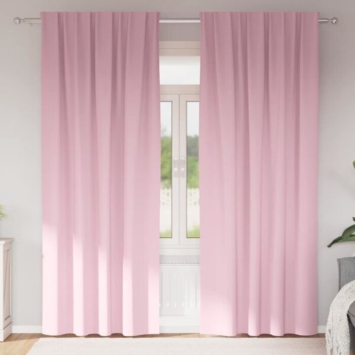 Vidaxl Rideaux occultants Rose bébé 245x140cm - Lot de 2 - 32% de remise