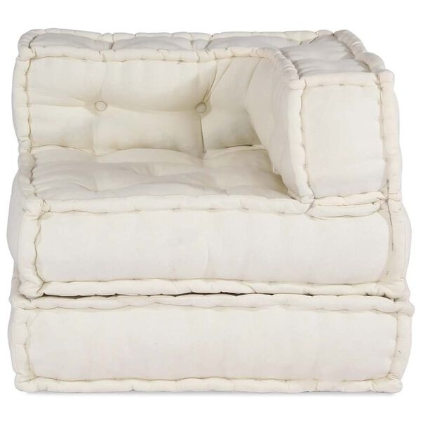 Vidaxl Pouf modulaire 70x70x54 cm en tissu crème - 32% de remise