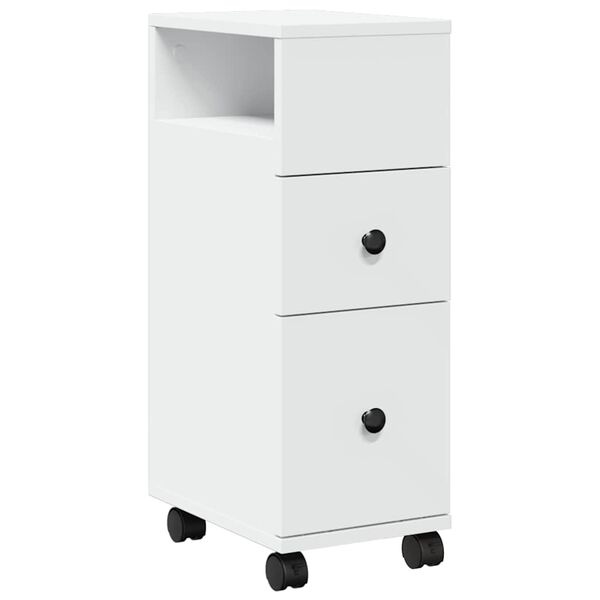 Vidaxl Meuble de salle de bain étroit sur roulettes blanc - 33% de remise