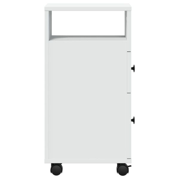 Vidaxl Meuble de salle de bain étroit sur roulettes blanc - 33% de remise