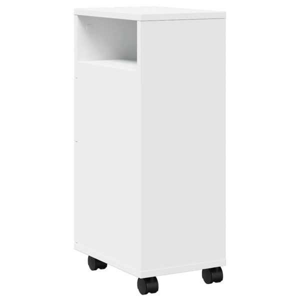 Vidaxl Meuble de salle de bain étroit sur roulettes blanc - 33% de remise