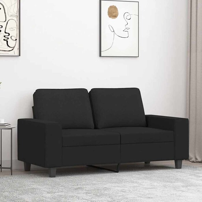 Vidaxl Canapé 2 places en tissu noir 120 cm - 35% de remise