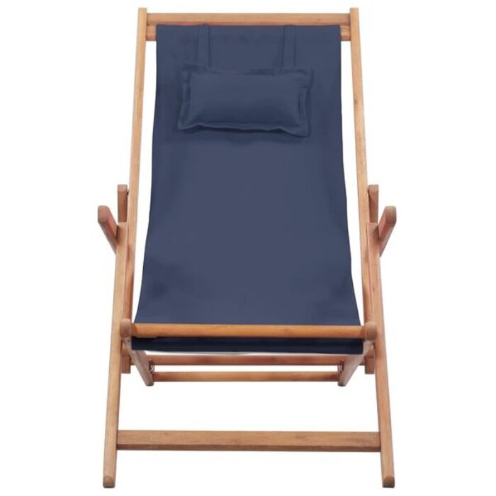 Vidaxl Chaise de plage pliable en bois bleu - 46% de remise