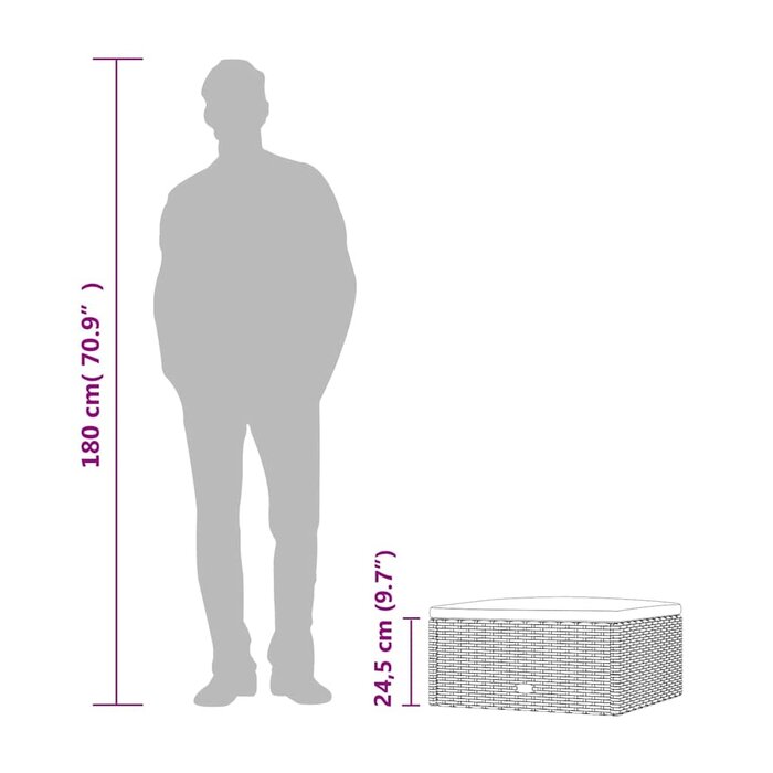 Vidaxl Repose-pieds en résine tressée noire - 32% de remise