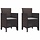 Set de 2 chaises de jardin en polypropylène - Marron - 34% de remise