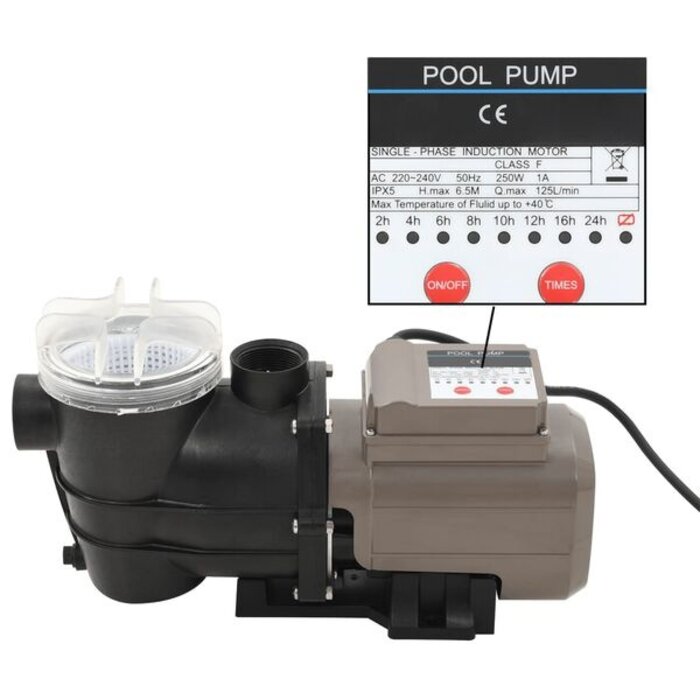 Vidaxl Pompe de filtration piscine 8000 L/h - 0,25 CV - 35% de remise