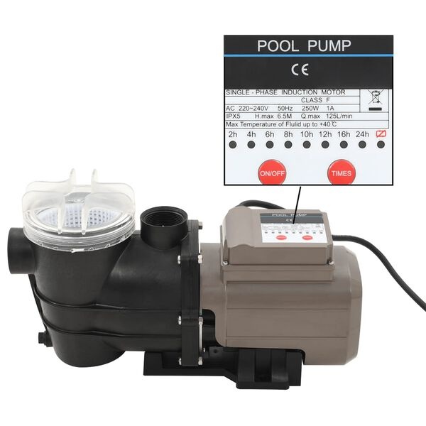 Vidaxl Pompe de filtration piscine 8000 L/h - 0,25 CV - 35% de remise