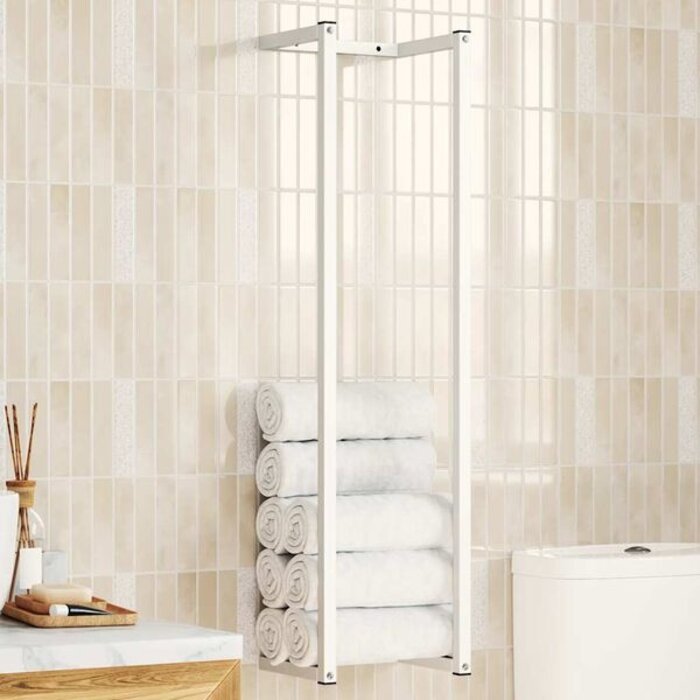 Vidaxl Porte-serviettes sur pied blanc en acier - 32% de remise