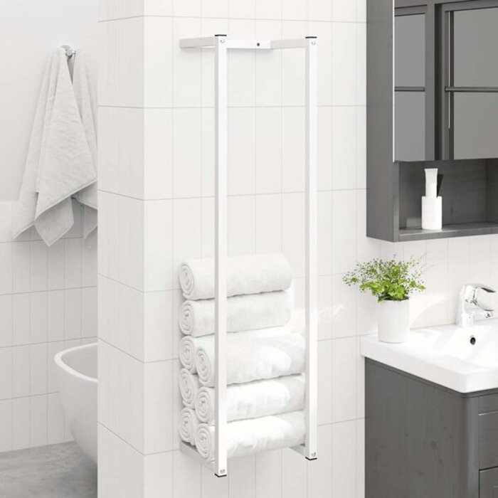 Vidaxl Porte-serviettes sur pied blanc en acier - 32% de remise