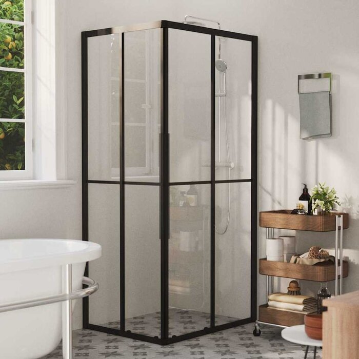 Vidaxl Cabine de douche 90x70x180 cm - Verre ESG noir - 42% de remise