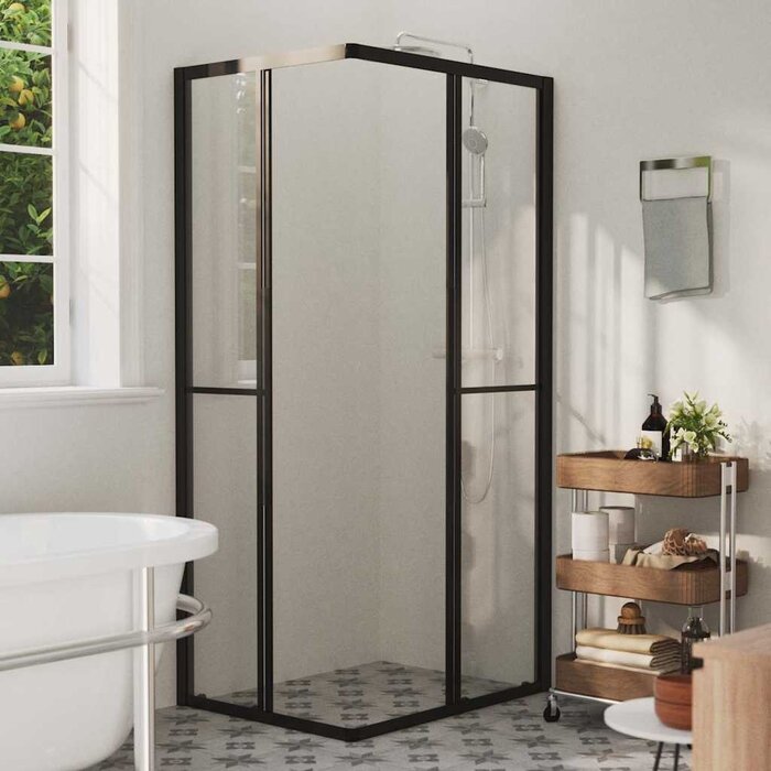Vidaxl Cabine de douche 90x70x180 cm - Verre ESG noir - 42% de remise