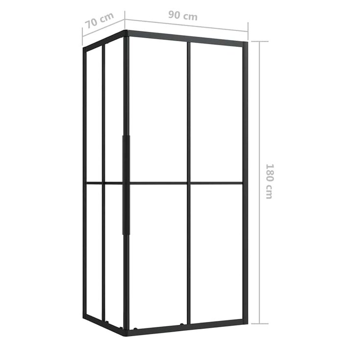 Vidaxl Cabine de douche 90x70x180 cm - Verre ESG noir - 42% de remise