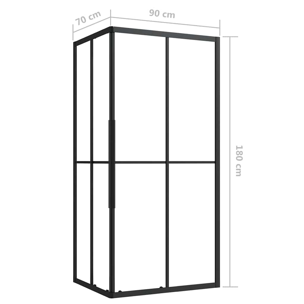 Vidaxl Cabine de douche 90x70x180 cm - Verre ESG noir - 42% de remise