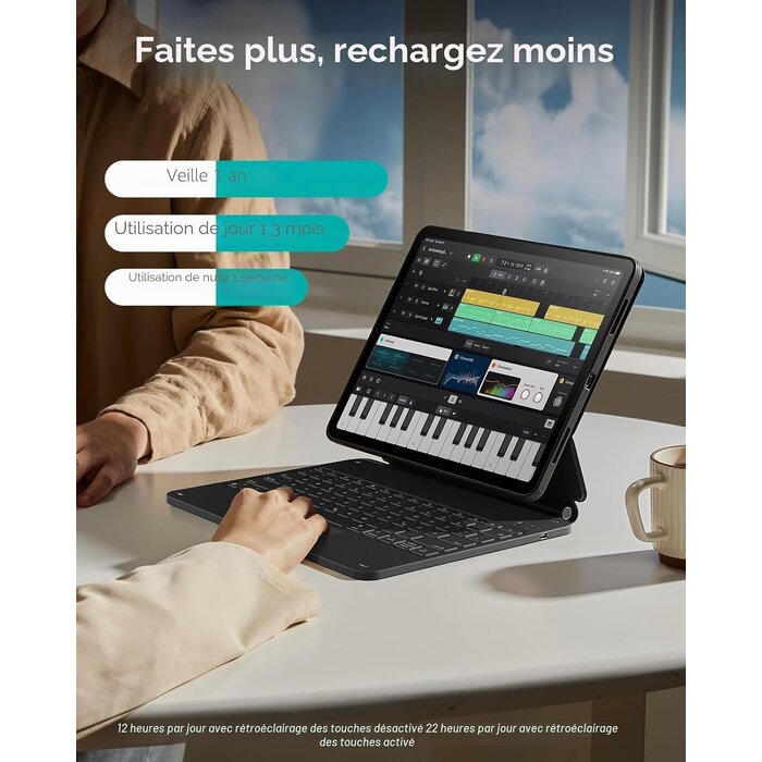 Étui clavier magnétique iPad Pro 13" (M4) QWERTZ - Gris - 58% de remise