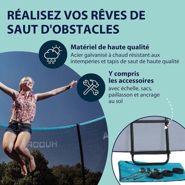 Trampoline de jardin 300 cm avec filet de sécurité - 30% de remise