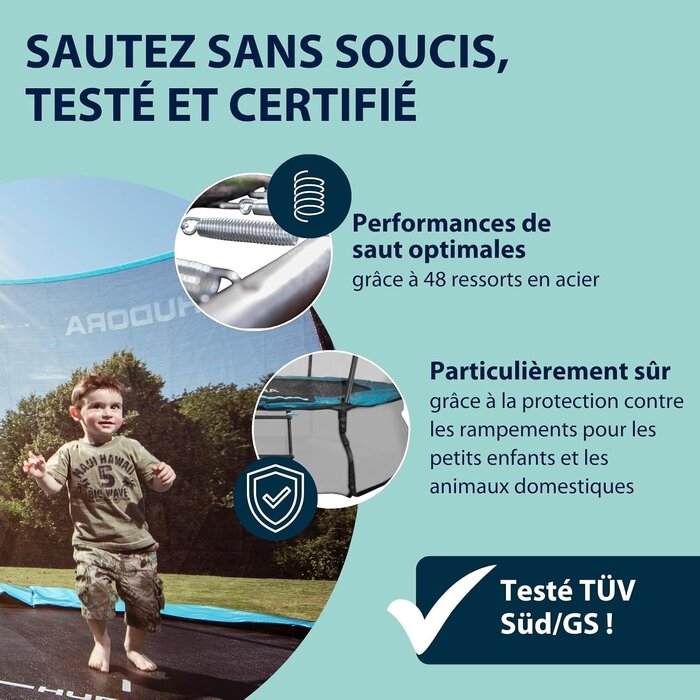 Trampoline de jardin 300 cm avec filet de sécurité - 30% de remise
