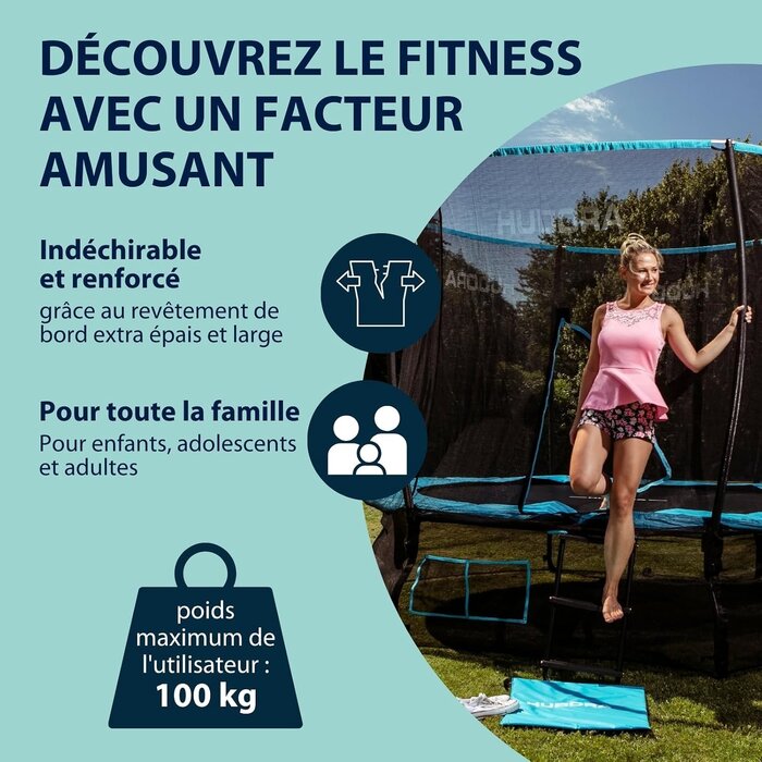 Trampoline de jardin 300 cm avec filet de sécurité - 30% de remise