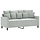 Canapé 2 places en velours gris clair 140 cm - 35% de remise