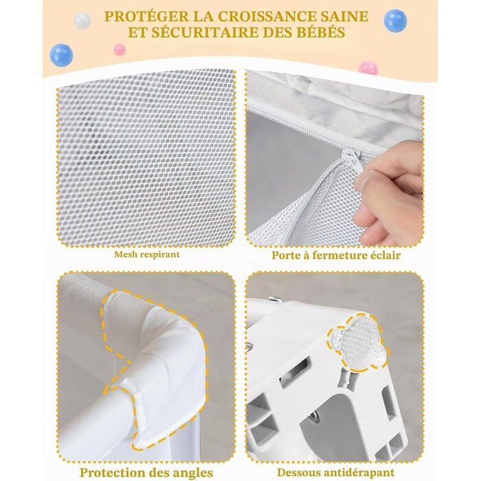 Parc de jeux pliable pour bébé - 127x127cm - Beige - 34% de remise