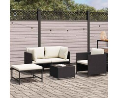Vidaxl Salon de jardin 4 pièces en résine tressée noire - 52% de remise