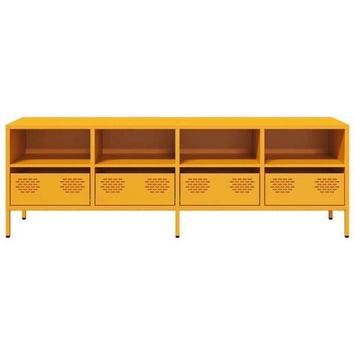 Vidaxl Meuble TV Industriel Jaune Moutarde 135 cm - 35% de remise