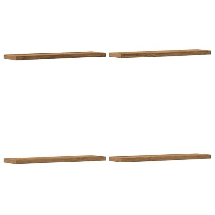Vidaxl Lot de 4 étagères murales aspect chêne - 33% de remise