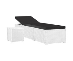 Vidaxl Bain de soleil avec table rotin PE blanc - 44% de remise