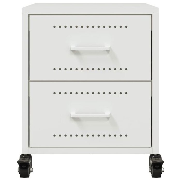 Vidaxl Lot de 2 tables de chevet en acier blanc - 33% de remise