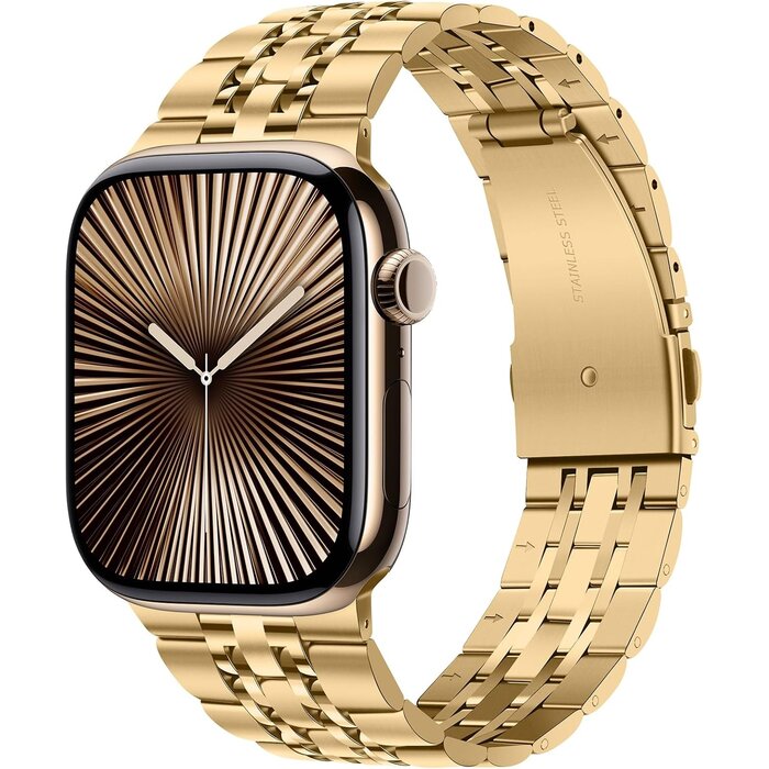 Bracelet Acier Inoxydable Noir et Or pour Montre Connectée - 30% de remise
