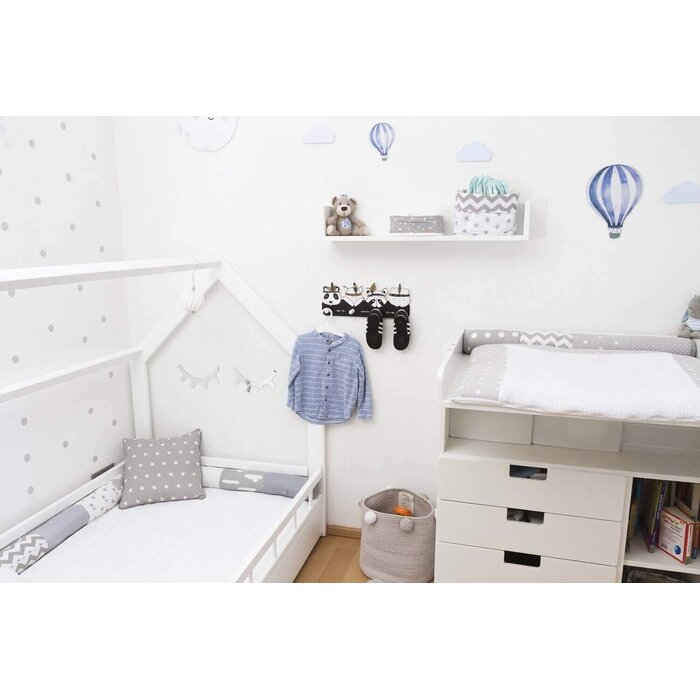 Patère murale enfant animaux indiens noir et blanc - 26% de remise