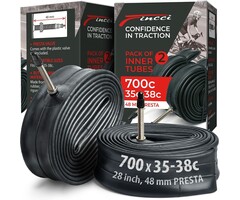Lot de 2 chambres à air 700x32-38c, valve Presta 48mm - 42% de remise